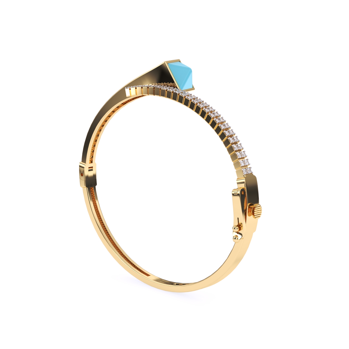 Attractive Pave Diamond Bypass Style Bracelet